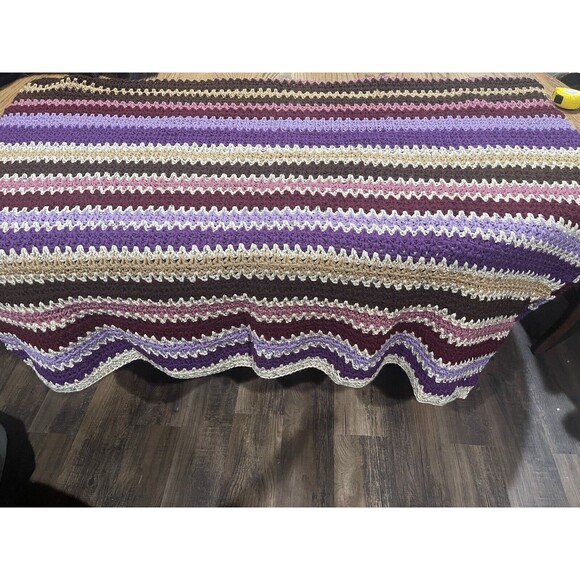 Crocheted Twin Coverlet 55x95 Granny Core Cottage Core Or Afghan Cover Up